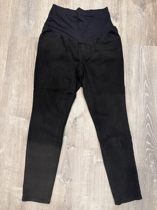 Old Navy Denim - Black Maternity Skinny Jeans with Stretch Waistband, Size 14